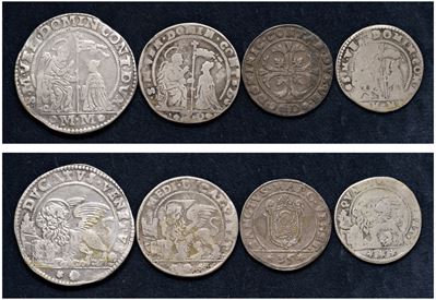 Domenico Contarini, Lotto di 4 monete argento, Venezia (1659 - 1675)
