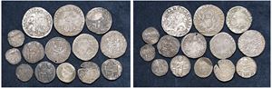 VARIOUS DOGES &ndash; Interesting lot of 14 examples of mixed Venetian coinage.