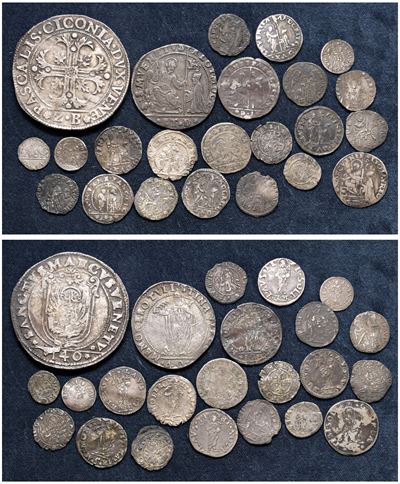 Lotto di 23 monete, monetazione mista veneziana, vari metalli