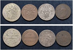 PIO VI, Giovanni Angelo Braschi (1775 - 1799) &ndash; Lotto di 4 monete, varie zecche.