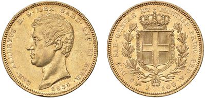 CARLO ALBERTO, Moneta da 100 lire del 1835, Torino, oro, diametro 34,00 mm