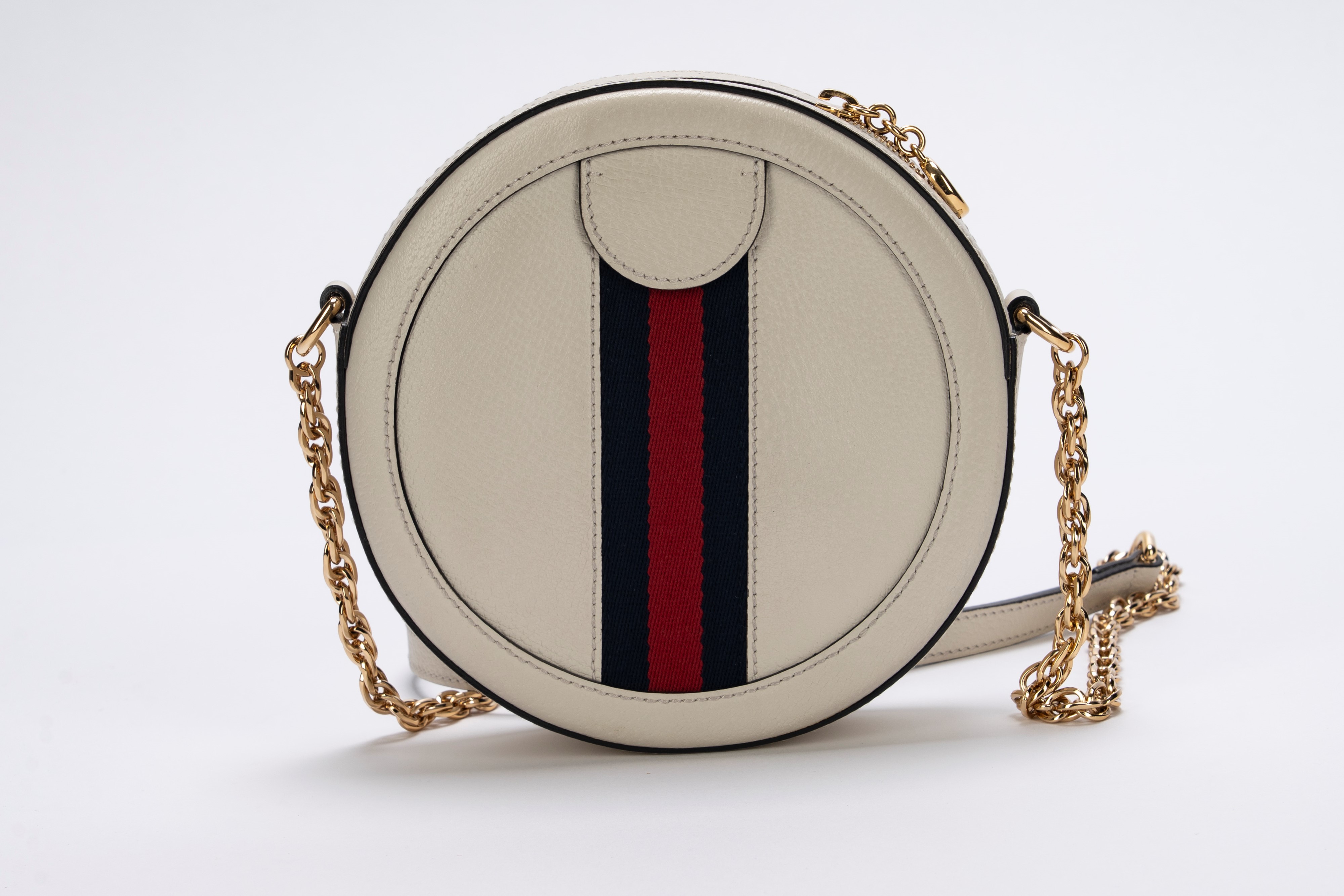 Gucci - Borsa rotonda, pelle di cinghiale color crema
