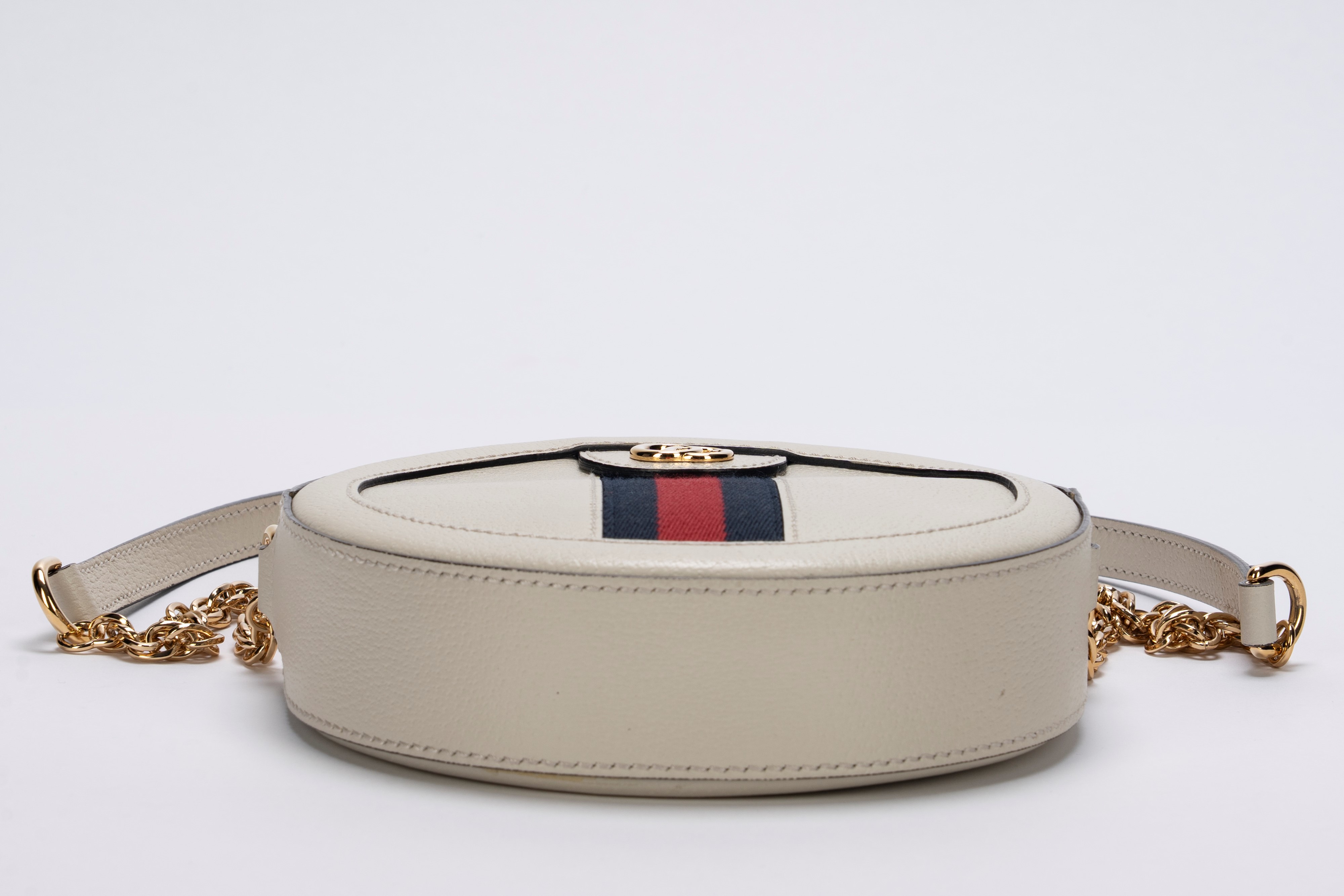 Gucci - Borsa rotonda, pelle di cinghiale color crema