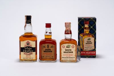 Selezione White Heather, 3 Bottiglie di Whisky, 5 Anni, 1L e 0,75L, 40% e 43,4% Vol.