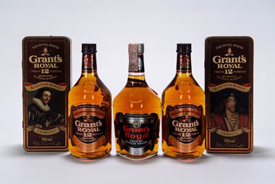 Scottish Kings, Grant's Royal (3 bottiglie) - Scotch Whisky 12 Year Old, 0,75l, 43% Vol.
