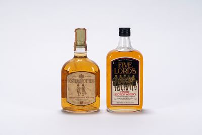 Foster Brothers, 15 Year Old Whisky e Five Lords Whisky, 0,75l ciascuno