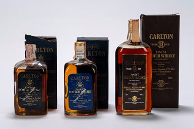 Selezione Carlton's Whisky, include 4 Year Old (0,75l, 42% Vol.), 5 Year Old (0,75l, 40% Vol.) e ...