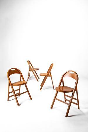 Set di quattro sedie pieghevoli modello 'Tric'