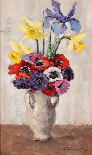 Vaso bianco con fiori