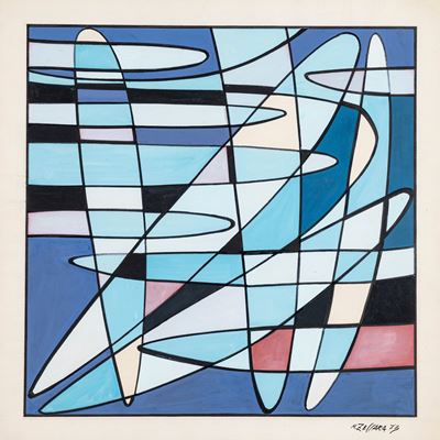 Composizione, tecnica mista su carta (1973)