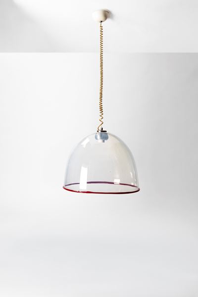 Lampada a sospensione modello Selene, vetro soffiato