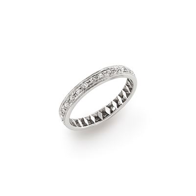 Anello eternity in oro bianco 18k con diamanti taglio huit-huit