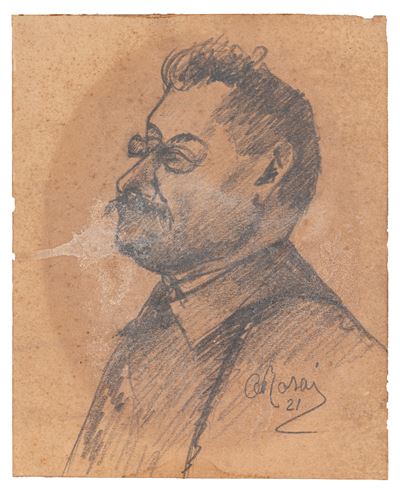 Profilo di uomo con occhiali