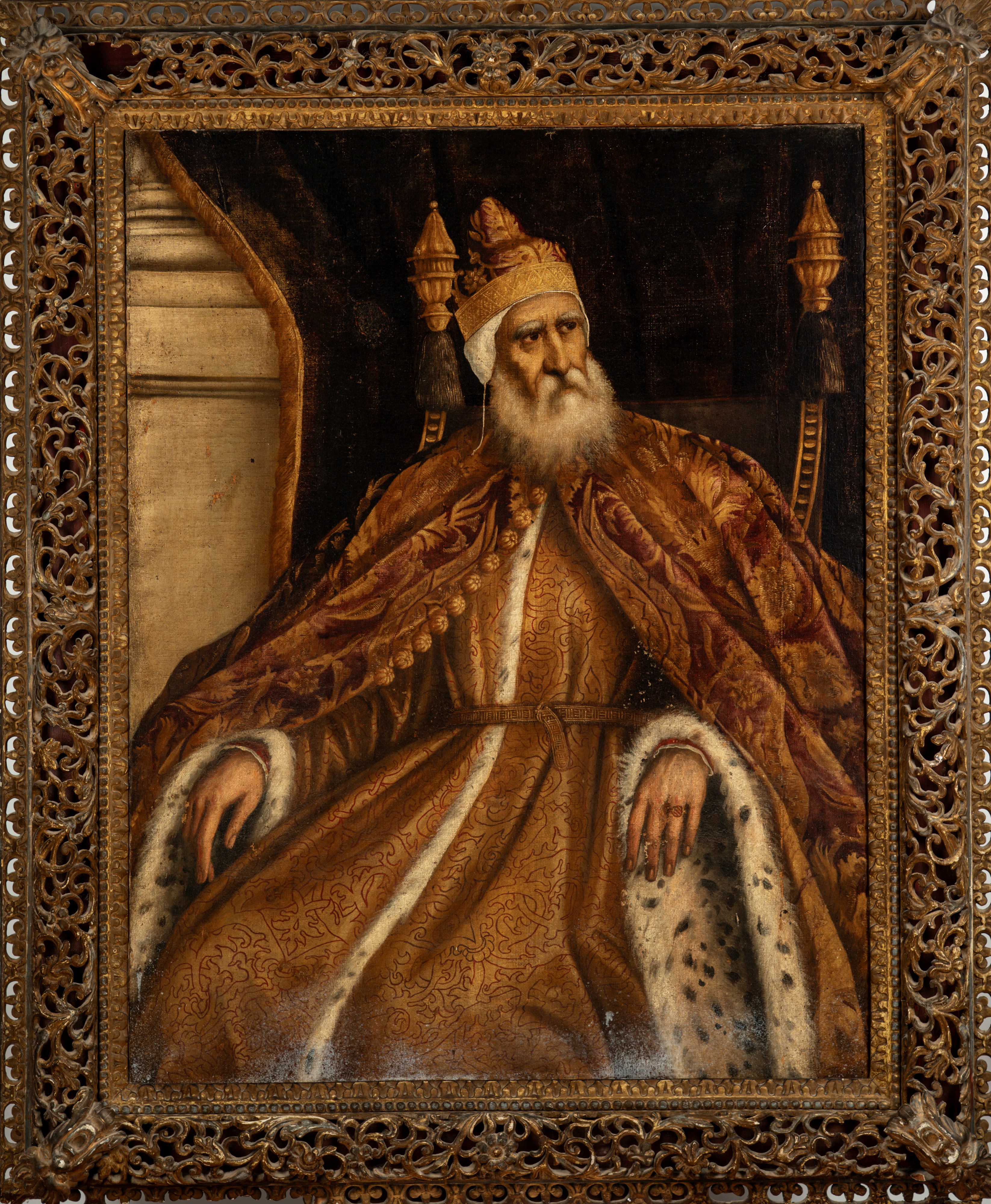 Scuola Veneta, Secolo XVI - Scuola veneta, Ritratto di doge, olio su tela