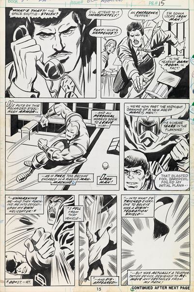 Iron Man - Cry Marauder!, matita e china su cartoncino Marvel