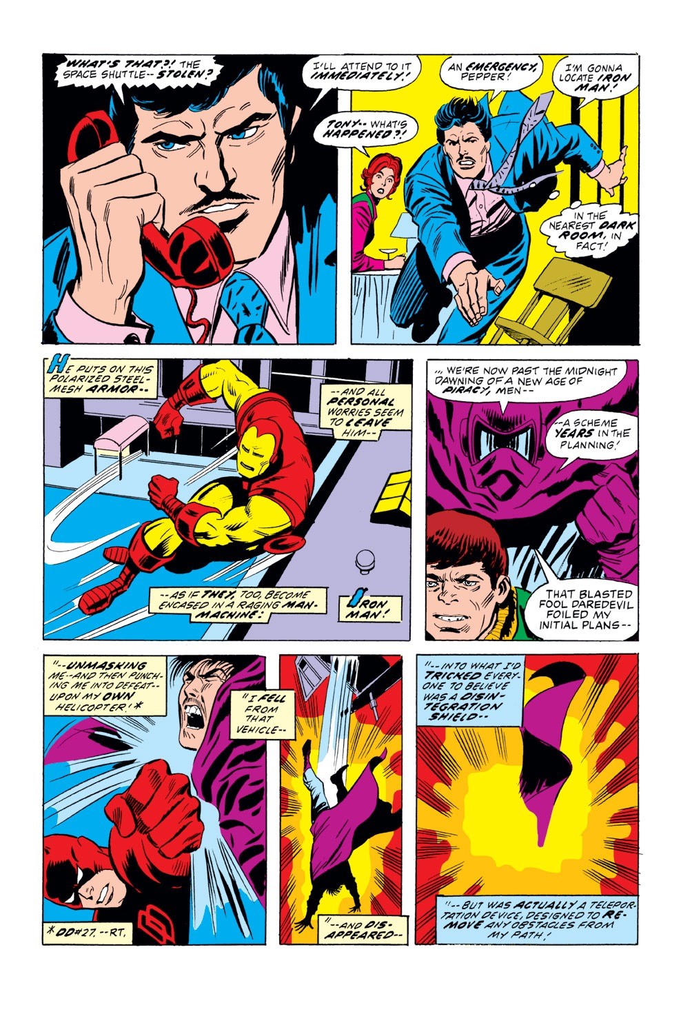 George Tuska - Iron Man - Cry Marauder!, matita e china su cartoncino Marvel
