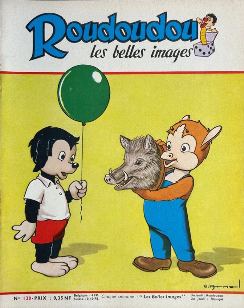 José Cabrero Arnal - Roudoudou - Copertina e 7 tavole originali, matita, china e acquerello su ca...