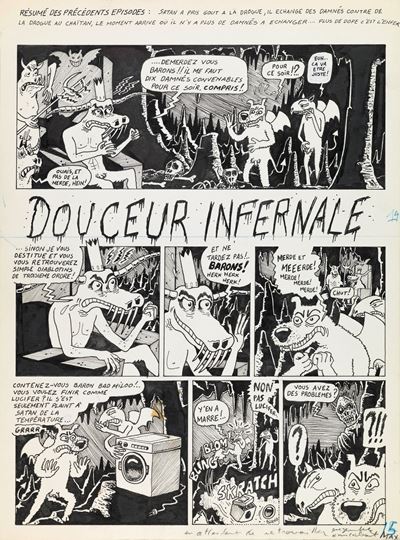 Douceur Infernale (Matita e china su cartoncino, 1985)