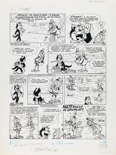 Hercule - Ca chauffe!, matita e china su cartoncino, 1986