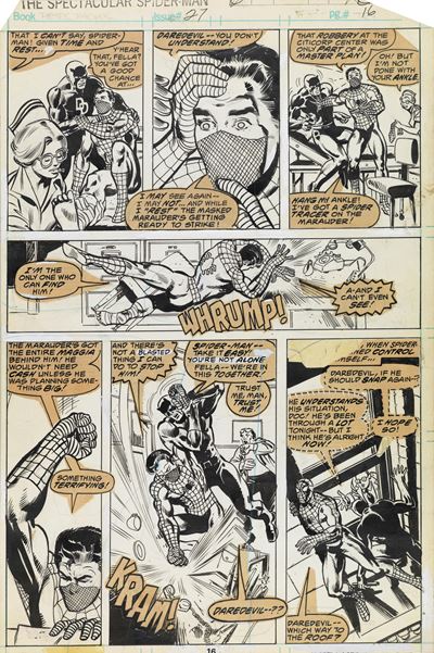 The Spectacular Spider-Man - The Blind Leading the Blind, matita e china su cartoncino Marvel