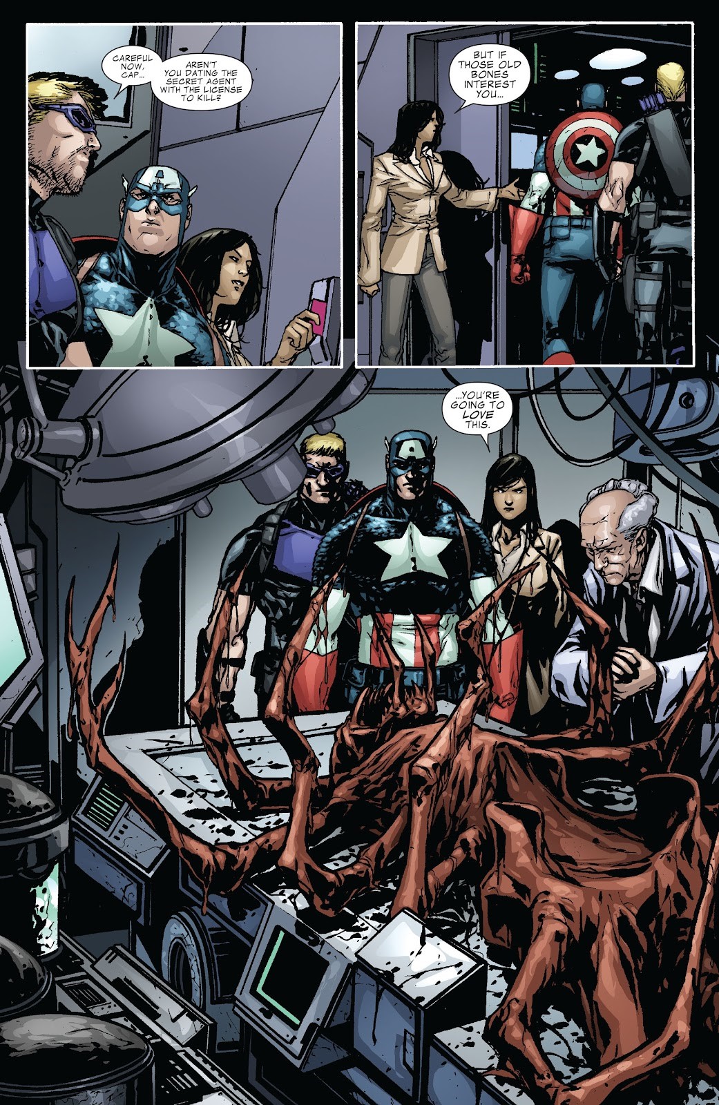 Alessandro Vitti - Captain America and Hawkeye, matita e china su cartoncino Marvel