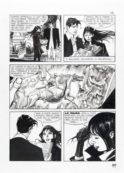 Tavola originale da Dylan Dog - Nel segno del dolore, matita e china su cartoncino