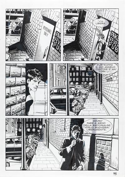 Dylan Dog - La via degli enigmi, matita e china su cartoncino