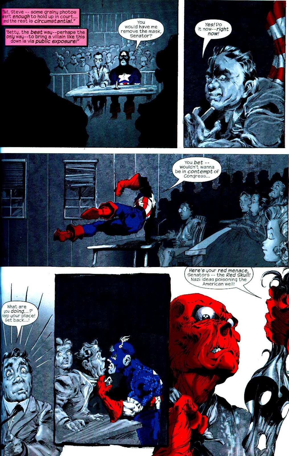 Vatche Mavlian - Captain America: Red, White & Blue - Red Under the Mask, matita e china su carto...