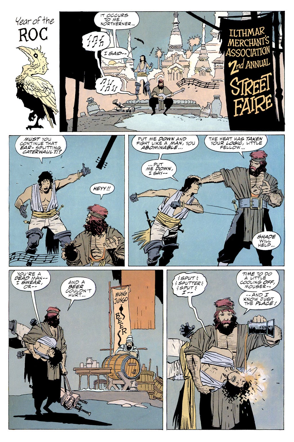 Mike Mignola - Fafhrd and the Gray Mouser - The Circle Curse, matita e china su cartoncino Marvel
