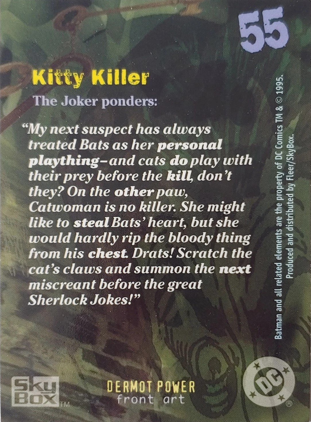 Dermot Power - Kitty Killer - Batman Master Series, tempera su cartone