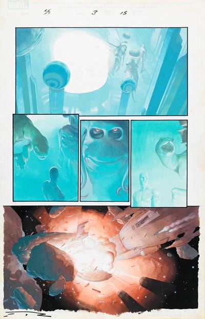 Silver Surfer: Requiem - Benedictus, tempera su cartoncino Marvel