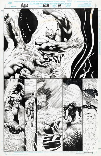 Incredible Hulk - Swamped, matita e china su cartoncino Marvel