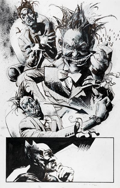 Batman: Arkham City - End Game, matita, china e biacca su cartoncino