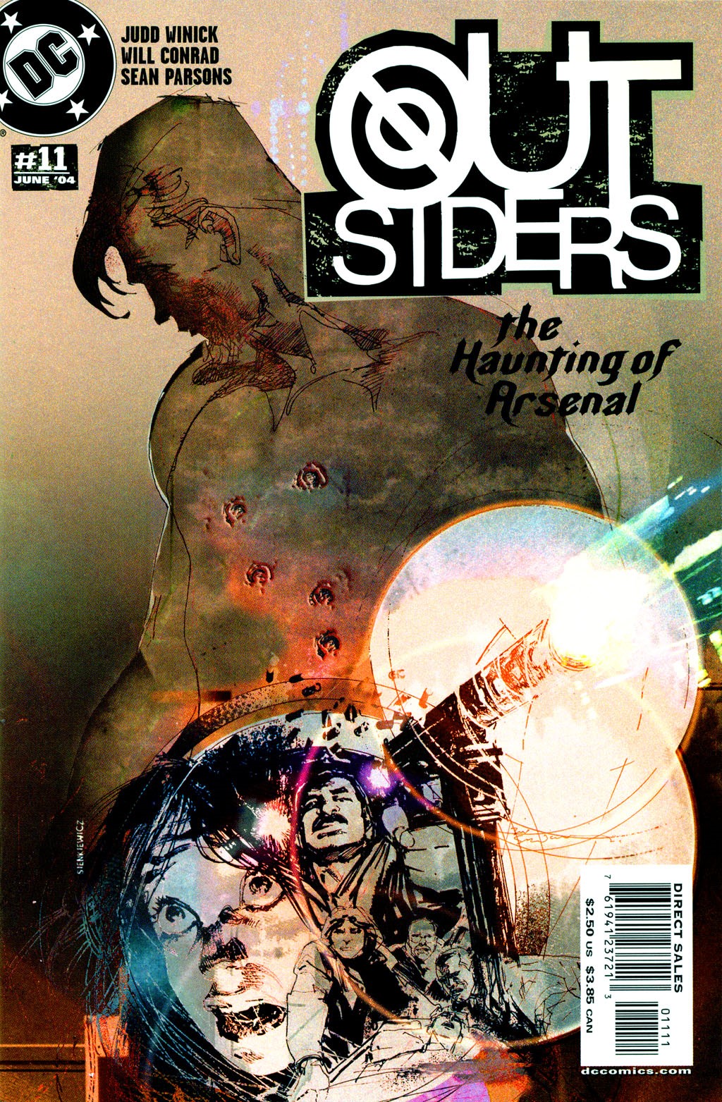 Bill Sienkiewicz - Outsiders: the Haunting of Arsenal, matita, china e biacca su cartoncino