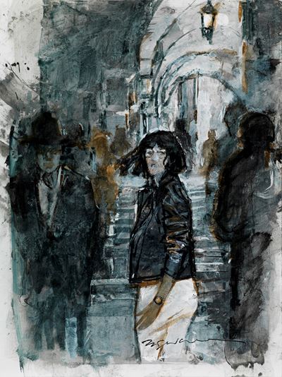 Lonely Girl - tecnica mista su carta