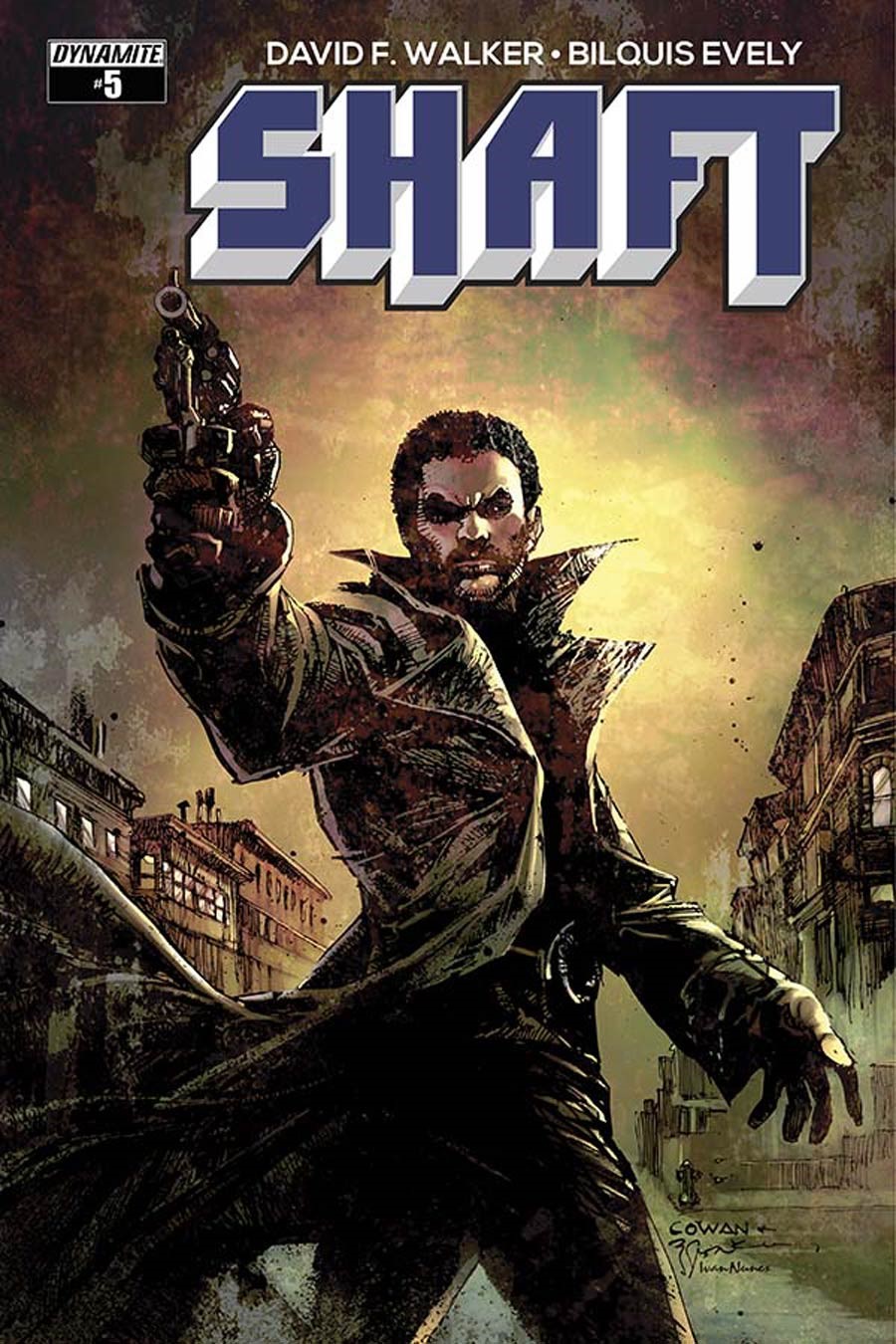 Bill Sienkiewicz & Denys Cowan - Sienkiewicz/Cowan, Shaft n. 5, matita e china su cartoncino