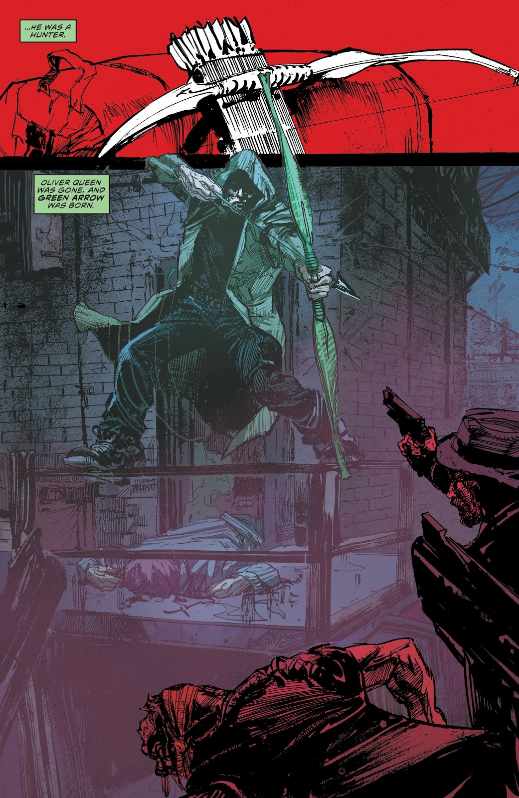 Bill Sienkiewicz & Denys Cowan - Cowan, Secret Origins - Green Arrow, matita e china su cartoncin...