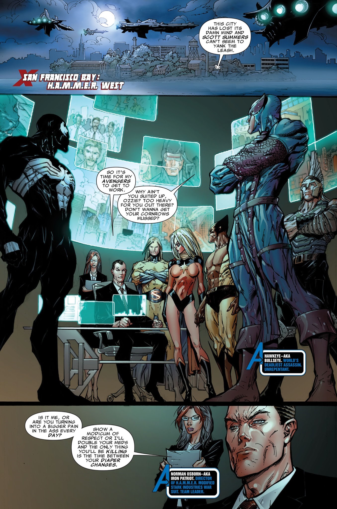 Marc Silvestri - Dark Avengers/Uncanny X-Men: Utopia, matita e china su cartoncino
