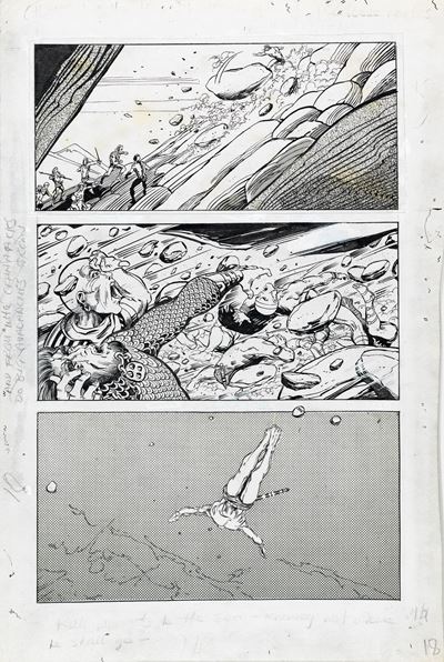 Savage Sword of Conan - Kull of Atlantis, matita e china su cartoncino