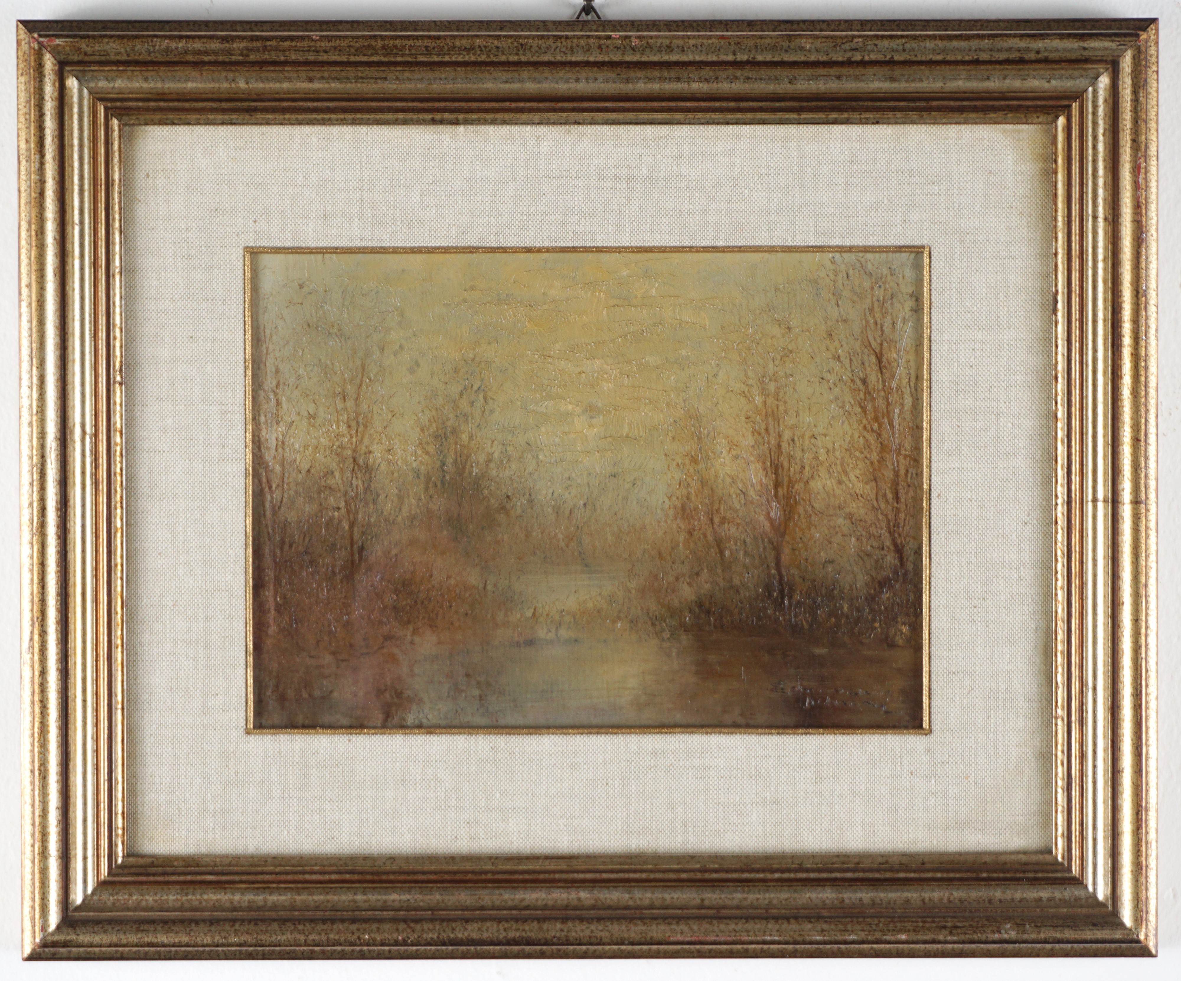 Scorcio di bosco con laghetto