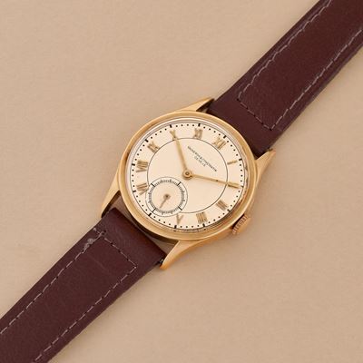 Calatrava, orologio da polso in oro 18k con quadrante crema