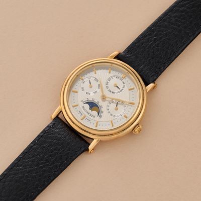 Cassa rotonda in oro 18k e movimento automatico, Calendario 8532 anni ’90