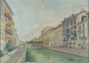 Scorcio del naviglio a Milano
