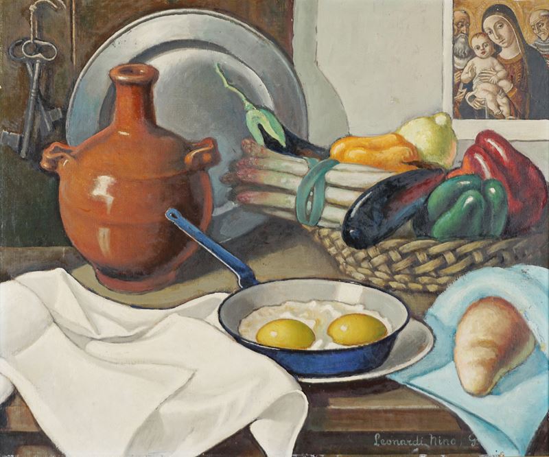 Natura Morta con tegamino e peperoni