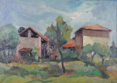 Cascinale a Cassano, olio su tela