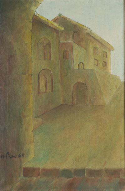 Vicolo, olio su tela, 1969