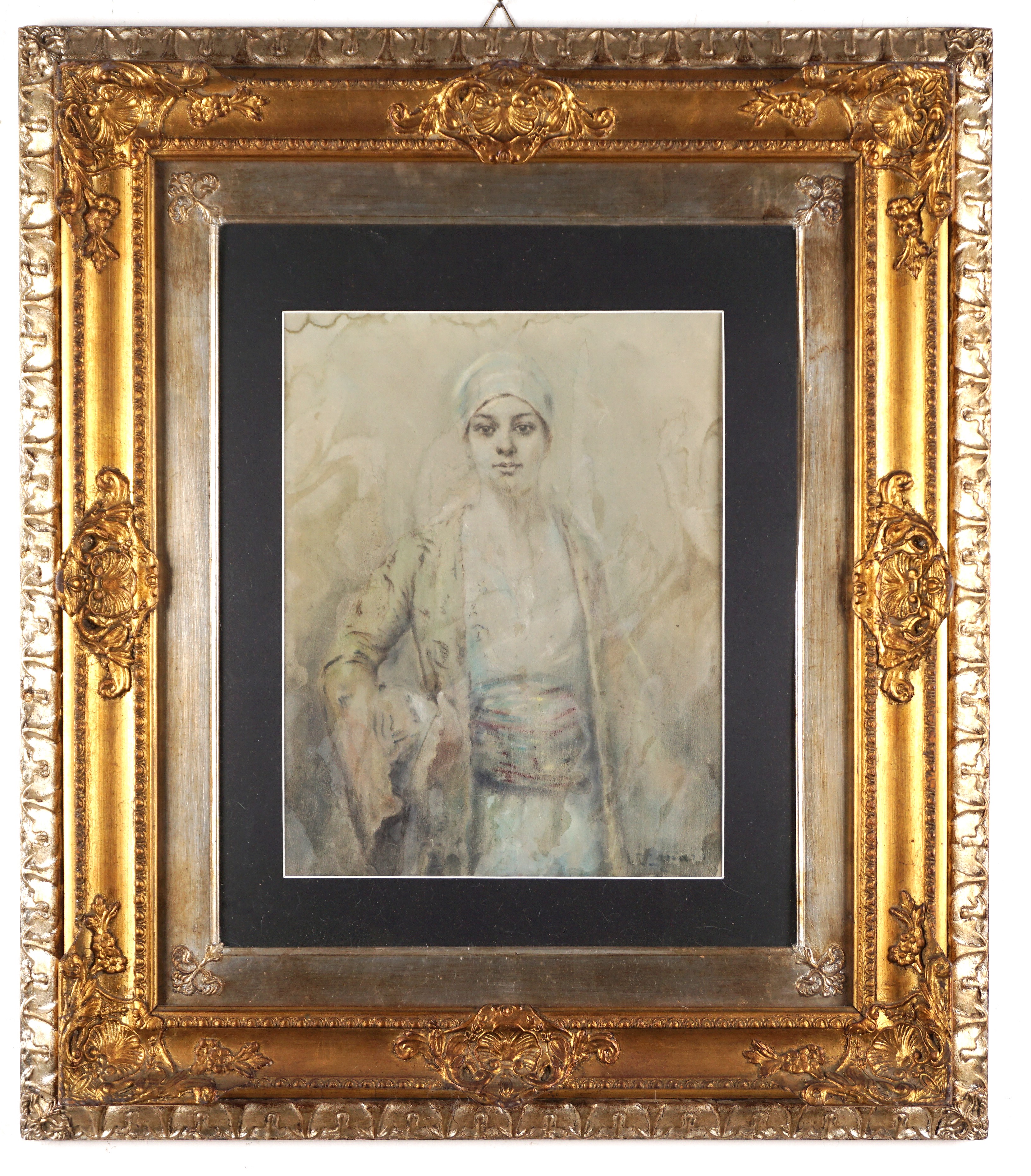 Attribuito a Fausto Zonaro, Ritratto di fanciulla in abiti orientali