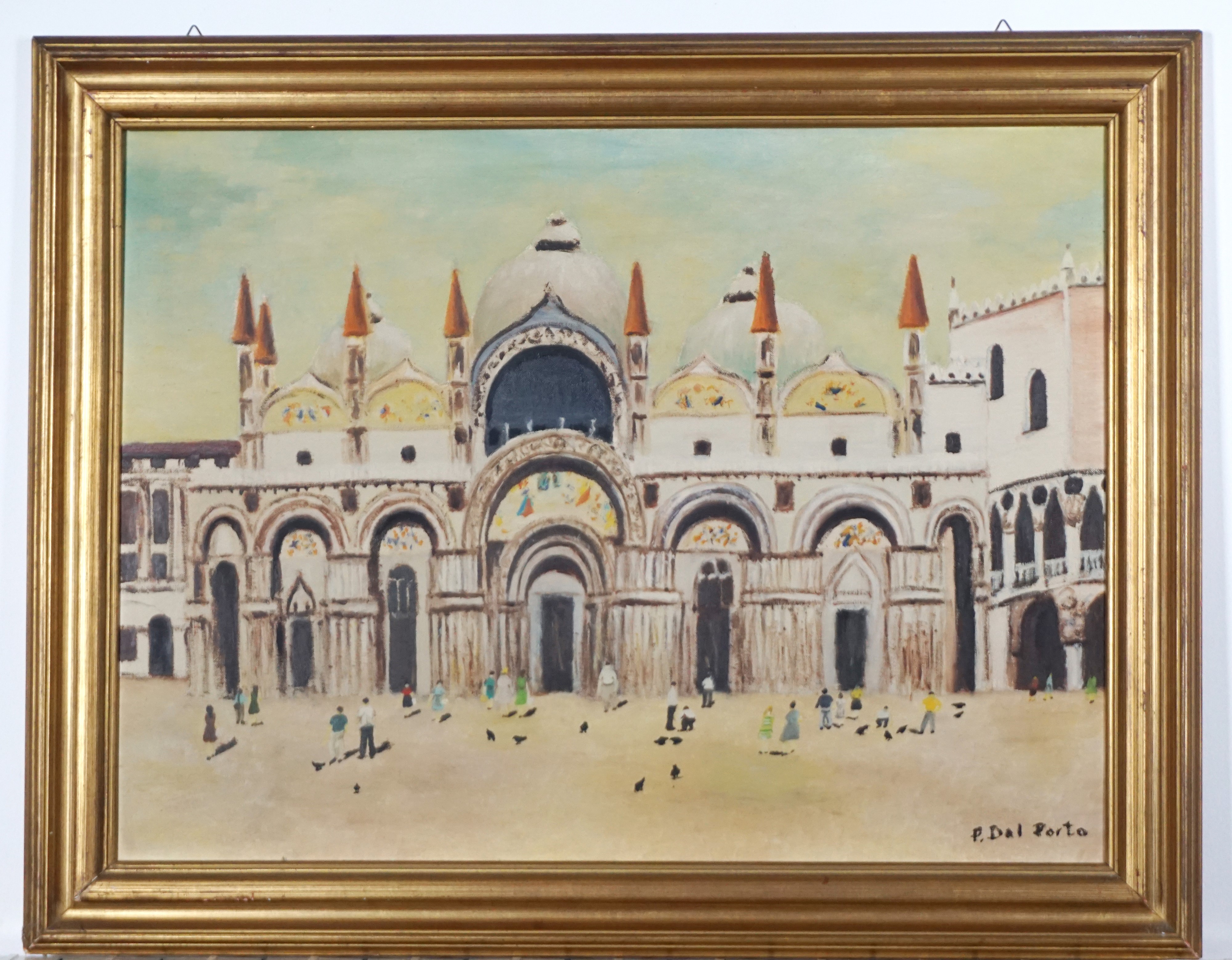 P. dal Porto - Piazza, olio su tela