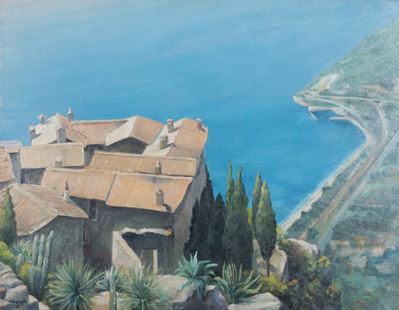 Etta Candiani, Èze, olio su tavola