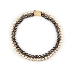 Double-strand cultured pearl necklace